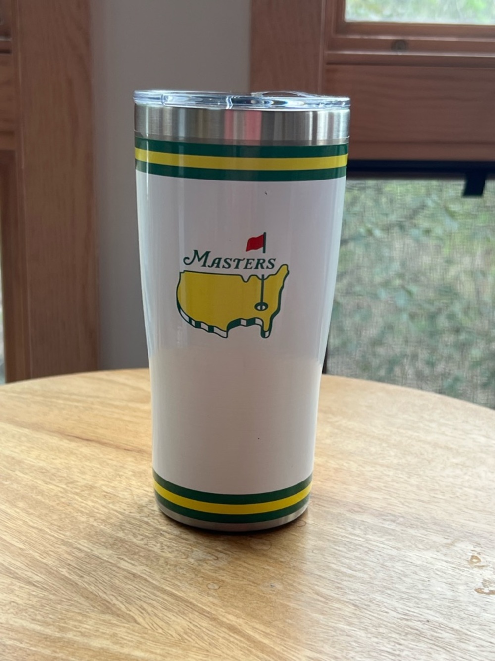 Masters White Tumbler with Yellow Map and Green Accents